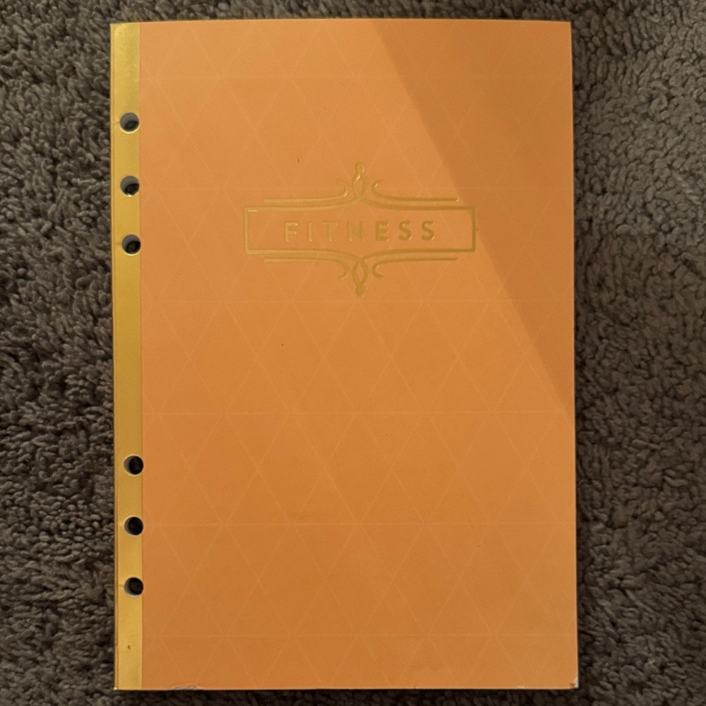 Orange Fitness Journal with Gold Accents